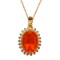 14k Yellow Gold 18.20ct Fire Opal 0.66ct & 0.94ct Diamond Pendant