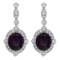 14k White Gold 16.53ct Amethyst 1.83ct Diamond Earrings