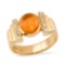 18K Yellow Gold Setting with 1.96ct Opal and 0.08ct Diamond Ladies Ring