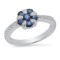 18K White Gold Setting with 0.60ct Sapphire and 0.15ct Diamond Ring