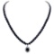 14k White Gold 2.25ct & 54.49ct Sapphire 0.85ct Diamond Necklace