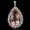 14K Gold 44.71ct Morganite 4.01ct Diamond Pendant