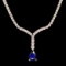 18k Gold 1.87ct Sapphire 4.14ct Diamond Necklace