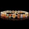 14K Gold 27.21ct Sapphire 0.34ct Diamond Bracelet