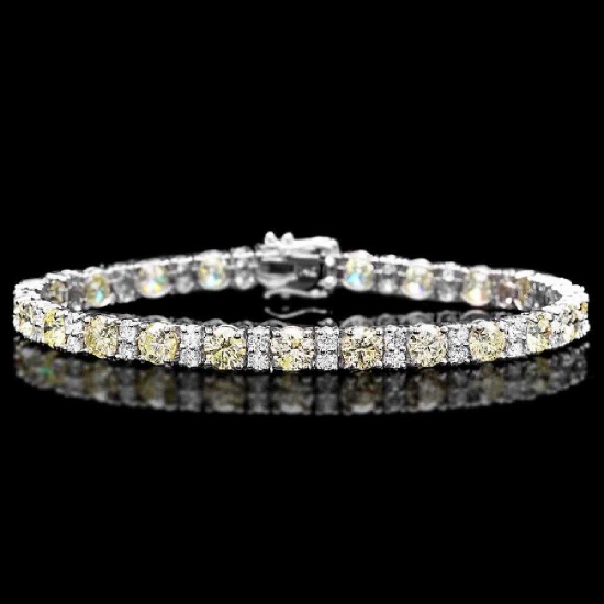 18K White Gold and 10.81ct Diamond Bracelet