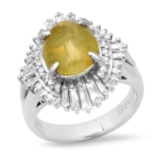 Platinum Setting with 3.25ct Chrysoberyl Cat's Eye