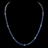 14K White Gold Sapphire & Diamond Necklace