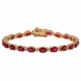 14k Yellow Gold 11.65ct Ruby 0.61ct Diamond Bracelet