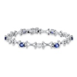 18K White Gold Setting with 3.23ct Sapphire and 0.20ct Diamond Bracelet