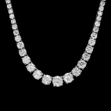 14K White Gold and 11.42ct Diamond Necklace