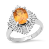 Platinum Setting with 2.87ct Sapphire and .52ct Diamond Ladies Ring