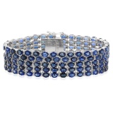 18K Gold 48.62ct Sapphire 4.06ct Diamond Bracelet