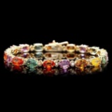 14K Gold 14.78ct Sapphire 0.66ct Diamond Bracelet
