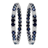 14k White Gold 8.53ct Sapphire 0.92ct Diamond Earrings