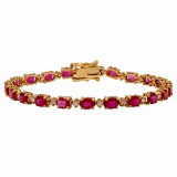 14k Yellow Gold 9.91ct Ruby 0.70ct Diamond Bracelet