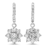 14K Gold 3.16cts Diamond Earrings