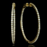 14K Yellow Gold and 3.32ct Diamond Earrings