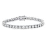 14K White Gold Setting with 3.46ct Diamond Bracelet