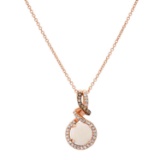 14K Rose Gold Setting with 0.80ct Opal and 0.17ct Diamond LALI