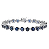14k White Gold 19.38ct Sapphire 0.92ct Diamond Bracelet