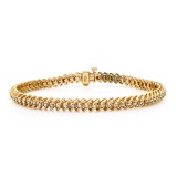 14K Yellow Gold Setting with 1.04ct Diamond Ladies Bracelet