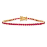 14K Yellow Gold with 4.82ct Ruby and 0.33ct Diamond Bracelet