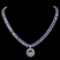 14K White Gold 63.85ct Tanzanite and 0.93ct Diamond Necklace