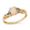 14K Yellow Gold Setting with 0.89ct Opal and 0.02ct Diamond Ladies Ring