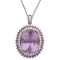 14k White Gold 51.32ct Kunzite 2.05ct Sapphire 1.60ct Diamond Pendant