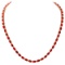 14k Yellow Gold 17.62ct Coral 1.18ct Diamond Necklace