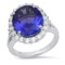 14K White Gold Setting with 6.79ct Tanzanite and 1.34ct Diamond Ladies Ring