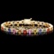 14K Gold 12.13ct Sapphire 1.82ct Diamond Bracelet