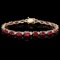 14K Gold 16.71ct Ruby 0.69ct Diamond Bracelet