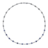 18K White Gold Setting with 1.86ct Sapphire and 1.38ct Diamond Necklace