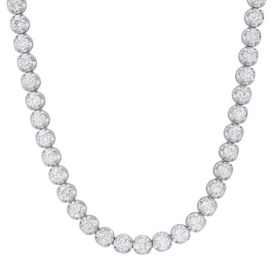 14K White Gold with 14.11ct Diamond Necklace