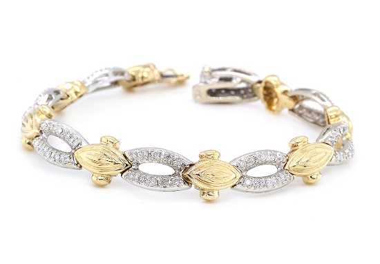 14K White and Yellow Gold Ladies Bracelet with 1.05tcw Diamonds