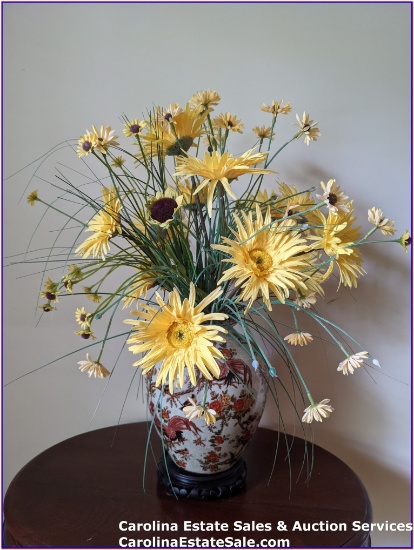Beautiful Ginger Jar Style Vase with Floral Arrangement