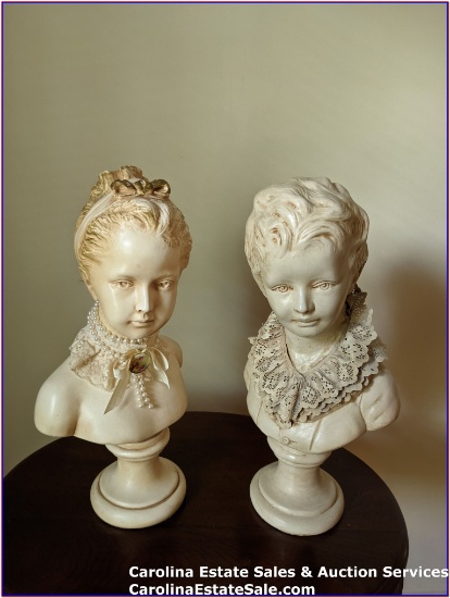 2 Vintage Ceramic Bust