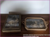 Framed Box (Left Side) & Vintage Tray