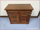 Antique Victorian Dry Sink with Burl Wood
