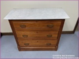 Antique 3 Drawer Dresser with Marble Top