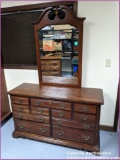 Vintage 7 Drawer Dresser with Mirror