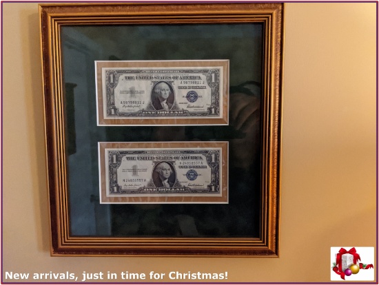 (2) 1957 $1 Silver Certificate Dollar Bills Notes - Blue Seal (Framed)