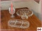 3 Piece Crystal Relish, Cake Dishes & Crystal Candle
