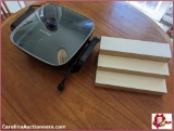 Proctor Silex Electric Frying Pan & Wooden Spice Rack