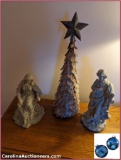 Manger Statues of Mary & Joseph plus Christmas Tree