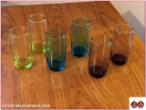6 Multicolor Drinking Glasses