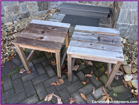 2 Outdoor Cedar Side Tables