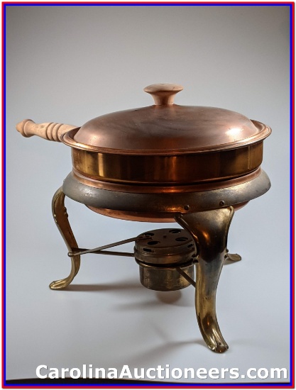 Vintage Brass & Copper Chaffing Dish