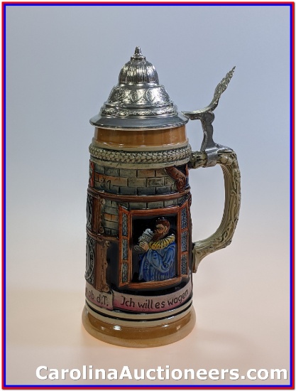 Tall Hand-Painted German Stein